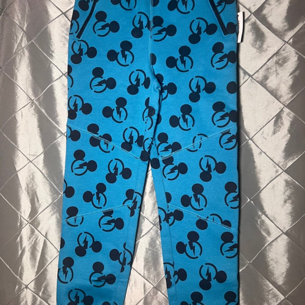 Spotted Zebra Disney Kid LG 10 Blue Black Mickey Mouse Zip Pockets Fleece Jogger